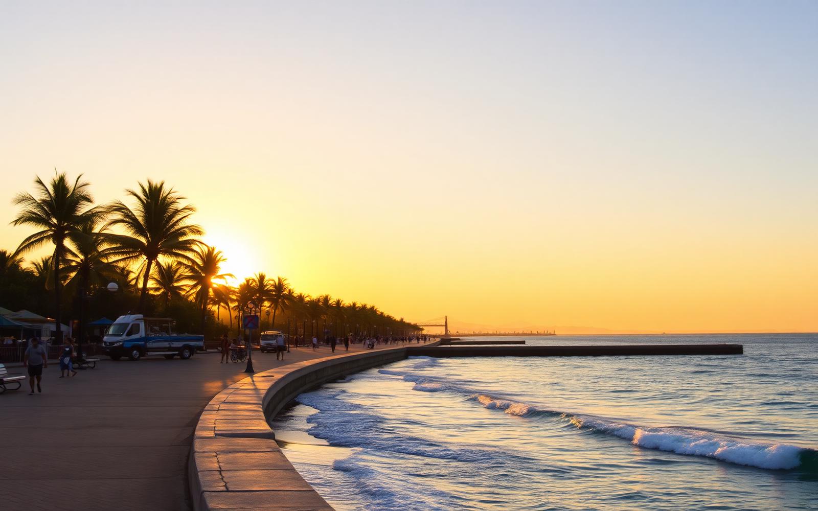 Puerto Vallarta coastline at sunset